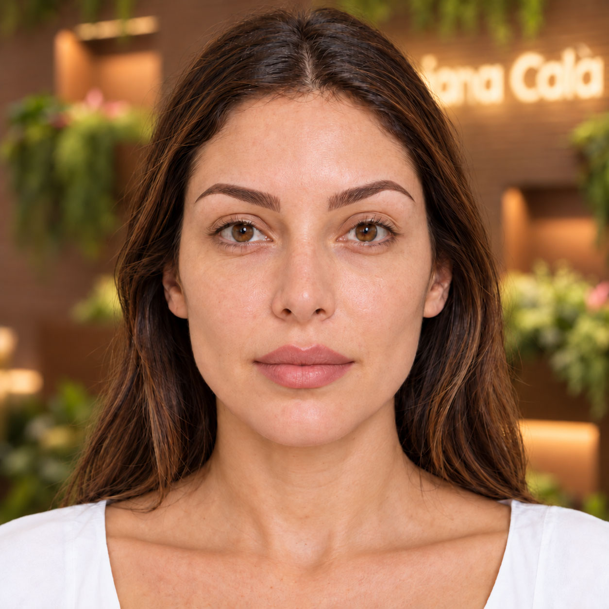 Volto femminile dopo un trattamento di trucco permanente presso lo studio Luciana Calà a Canicattì, Agrigento.